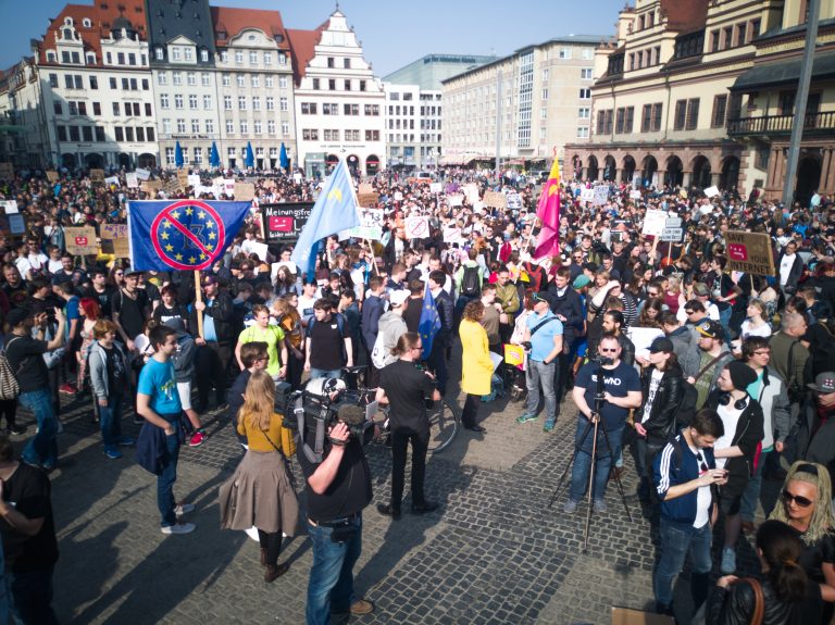Demonstration gegen die geplante Urheberrechtsreform in Leipzig - Foto: Julian Kupfer