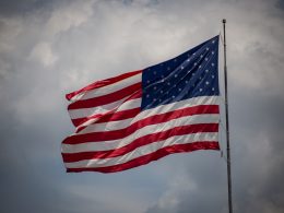 Eine wehende US-Flagge